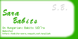 sara babits business card